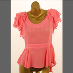 Chiffon pleated short sleeve top color   mint, pink size    s, m, lg $49