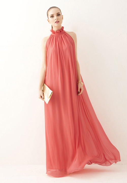 Watermelon color dress/gown $79